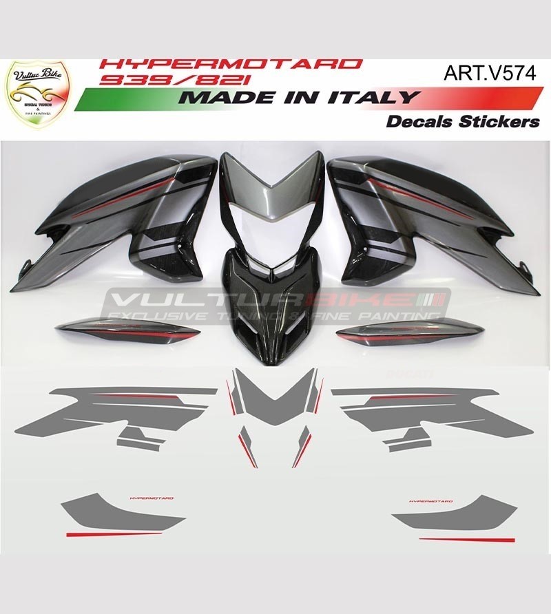 Stickers' kit graphite/red - Ducati Hypermotard 821/939