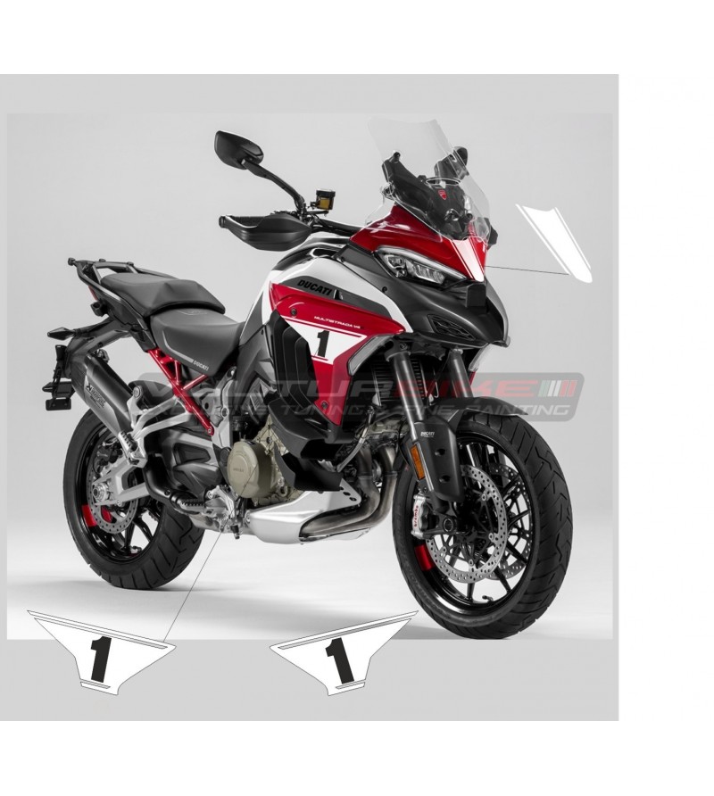 Adesivi con numero per cupolino e carene laterali - Ducati Multistrada V4S Sport
