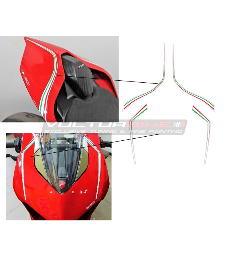 Tricolor adhesive profiles for fairing and tail - Ducati Panigale V2 / V4