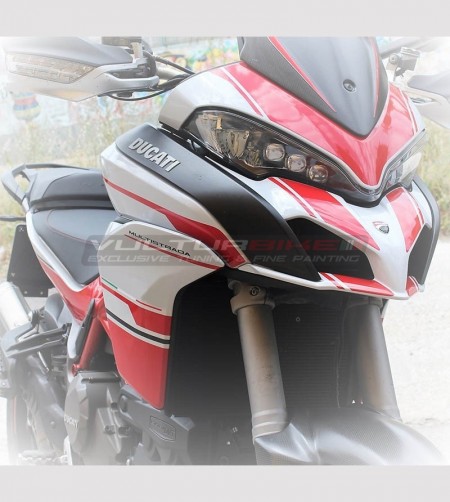 Weiße oder graue Rumpf Aufkleber - Ducati Multistrada 1200 DVT 
