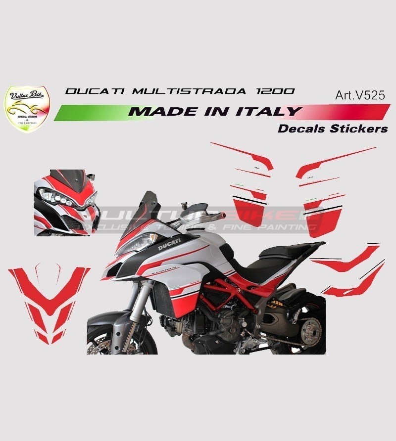 Adesivi per Ducati Multistrada 1200 DVT design 90°anniversario 