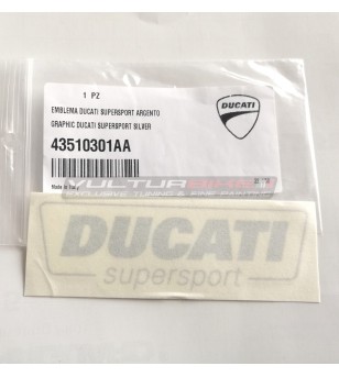 Original emblem Ducati Supersport silver color