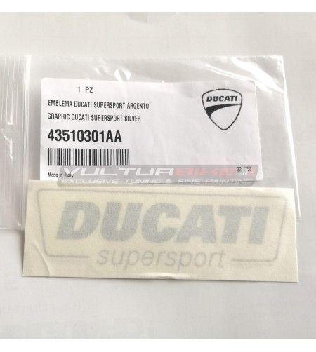 Emblema original Ducati Supersport color plata