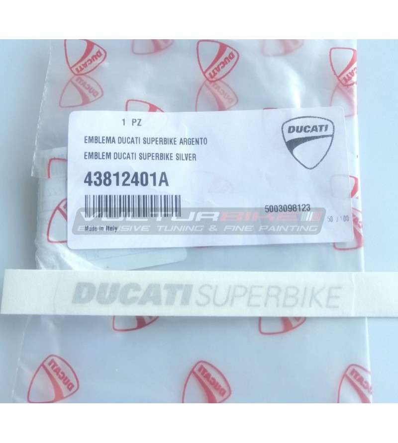Original Emblem Ducati Superbike silberne Farbe