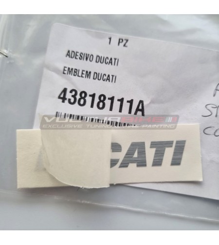 Emblemaufkleber Ducati original gebürsteter Aluminiumfarbe