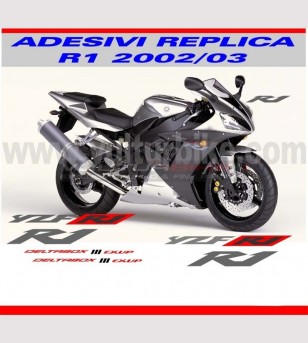 Stickers' kit metal graphite and red color - Yamaha R1 2002/2003