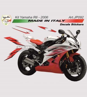 Complete stickers' kit red/black replica - Yamaha R6-2006