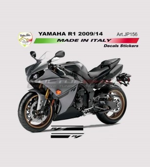 Adesivi per carene laterali nero/grigio - Yamaha R1 2009/14