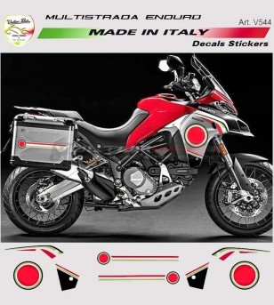 decal sticker kit tricolore Ducati Multistrada 1200 white carbon 