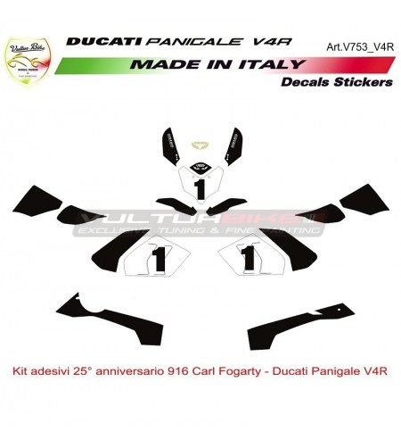 Kit autocollant 25ème anniversaire 916 Carl Fogarty - Ducati Panigale V4 / V4S / V4R 