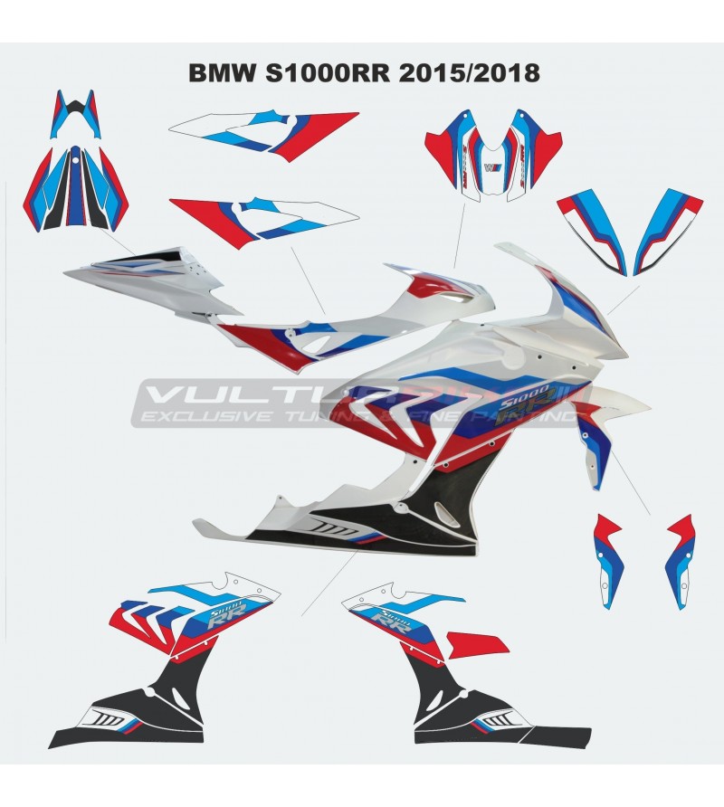 Kit completo de pegatinas diseño Motorsport - BMW S1000RR 2015 / 2018