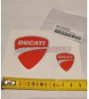 Original Ducati Logoaufkleber - silberrot -