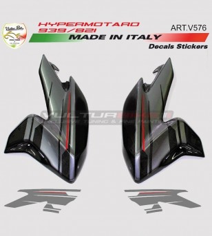 Side fairings stickers graphite/red- Ducati Hypermotard 821/939 