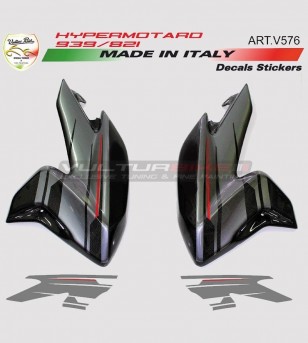 Side fairing's stickers graphite/red- Ducati Hypermotard 821/939