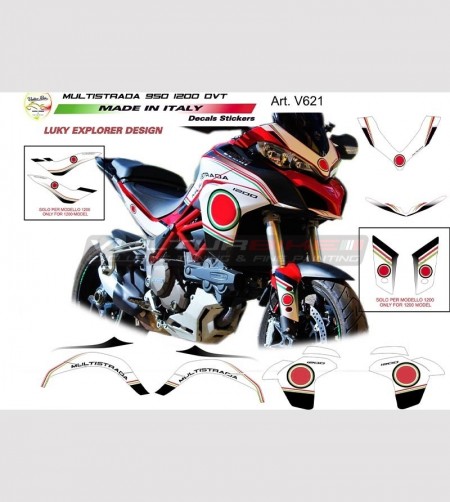 Stickers' kit for Ducati Multistrada 950/1200 DVT design Lucky Explorer