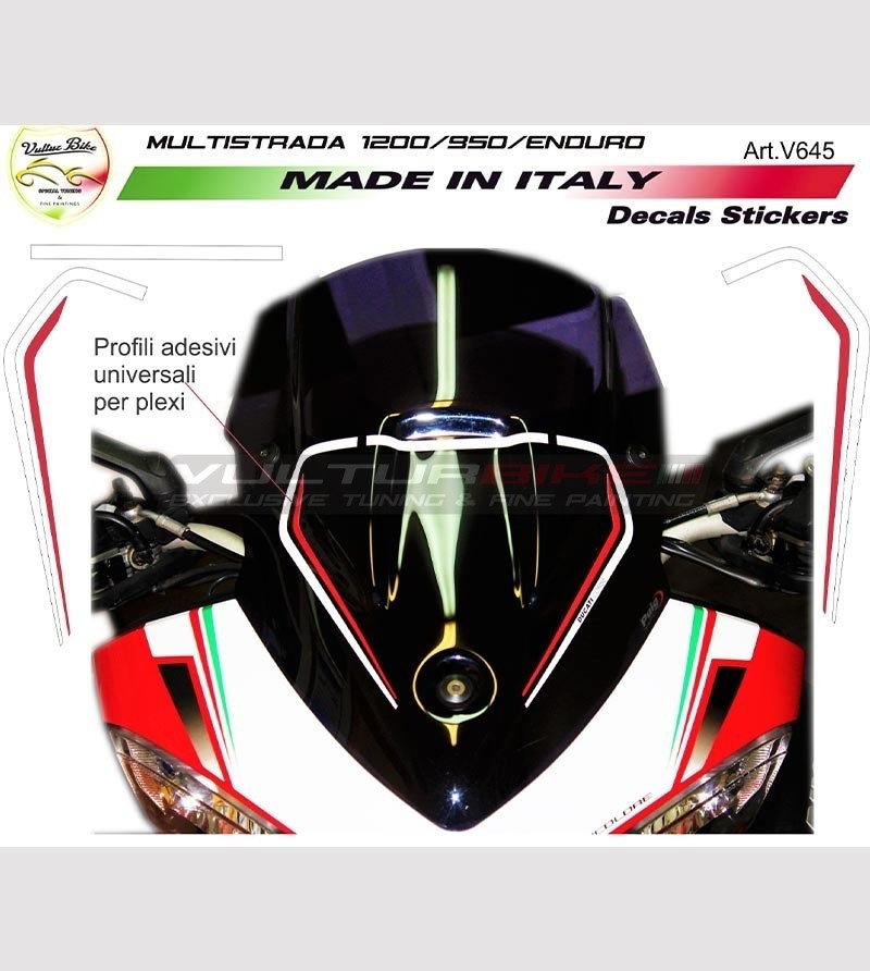 Stickers' kit for Ducati Multistrada 1200's windscreen