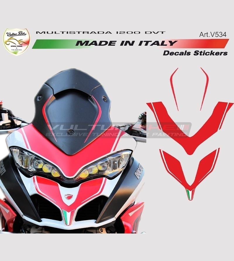 Aufkleber für weiße Motorradkuppel - Ducati Multistrada 1200/1260