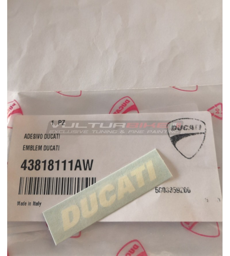 Original white Ducati emblem sticker