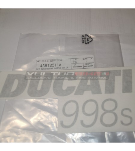 Décalcomanie Ducati 998s droit carénage
