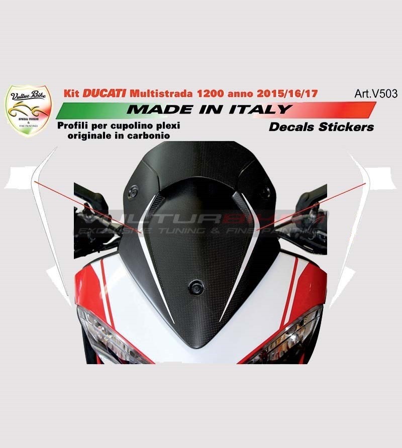 Adesivi per cupolino originale in carbonio - Ducati Multistrada 1200 2015/16/17