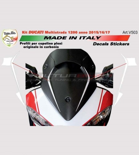 Autocollants bulle carbone d’origine - Ducati Multistrada 1200 16/2015/17