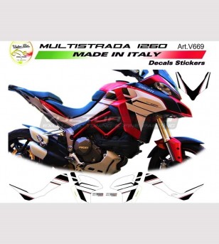 Autocollants complets kit personnalisé design moto rouge - Ducati Multistrada 1260 