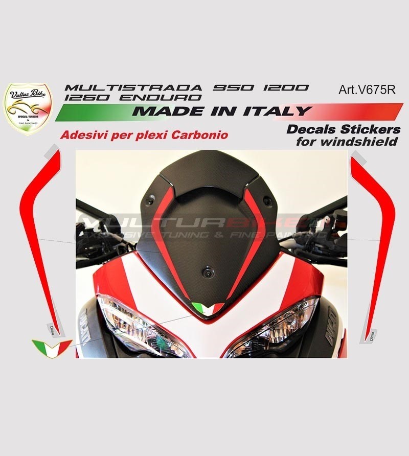 Weiße oder rote Kuppel Aufkleber - Ducati Multistrada 950/1200/1260/Enduro