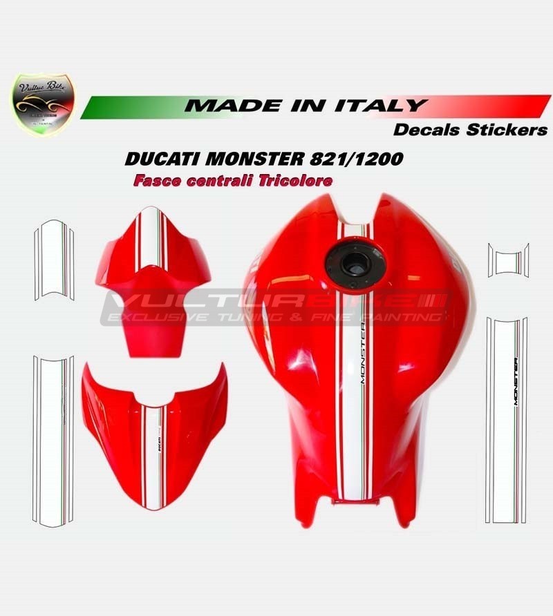 Tricolor Zentralband Aufkleber - Ducati Monster 821/1200