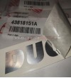 Paar originale Abziehbilder Ducati gebürsteter Aluminiumfarbe
