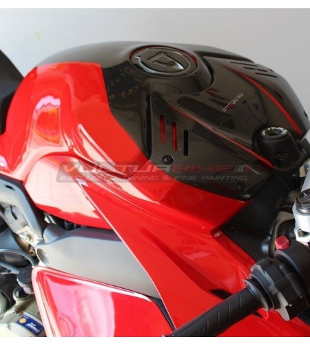 Zweifarbige Tankabdeckung aus rot-schwarzem Carbon - Ducati Panigale V4 / V4s / V4R / Streetfighter V4 