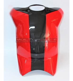 Coperchio serbatoio bicolore rosso nero in carbonio - Ducati Panigale V4 / V4s / V4R / Streetfighter V4