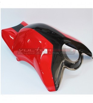 Coperchio serbatoio bicolore rosso nero in carbonio - Ducati Panigale V4 / V4s / V4R / Streetfighter V4