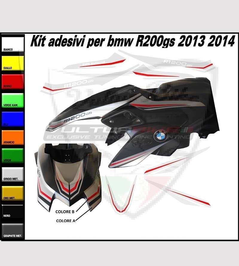 Customizable stickers' kit - BMW R1200gs 2013/2015