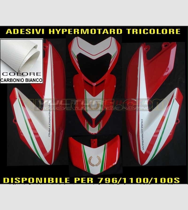 Kit de pegatinas tricolor con corona dorada - Ducati Hypermotard 796/1100