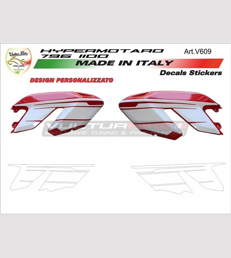 Kit de pegatinas personalizado para laterales Ducati Hypermotard 796/1100