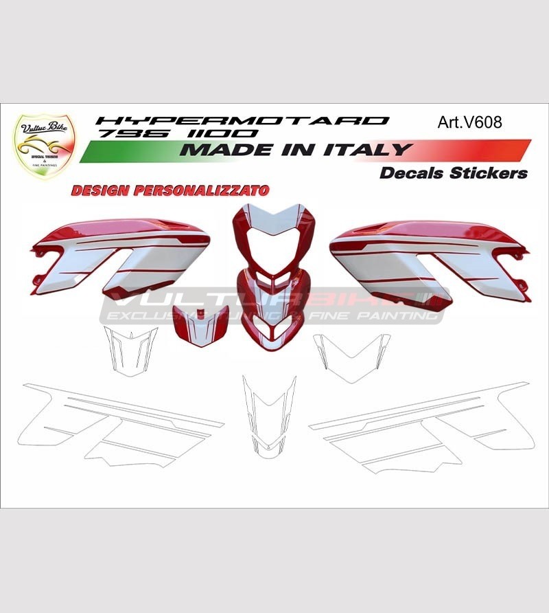 Complete stickers kit for Ducati Hypermotard 796/1100