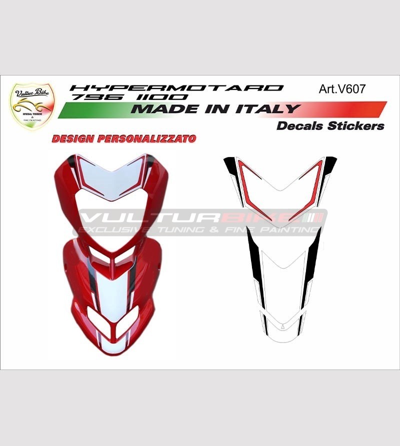 Ducati Hypermotard 796/1100 front fairing stickers' kit