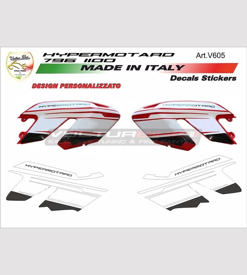 Ducati Hypermotard 796/1100 Side Fairing Sticker Kit