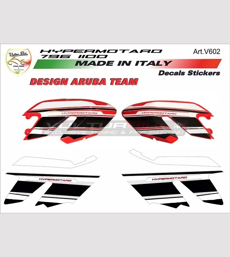 Kit adesivi fiancate laterali Aruba Team - Ducati Hypermotard 796/1100