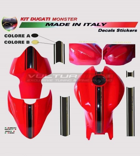 Autocollants de bande centrale personnalisables - Ducati Monster 821/1200