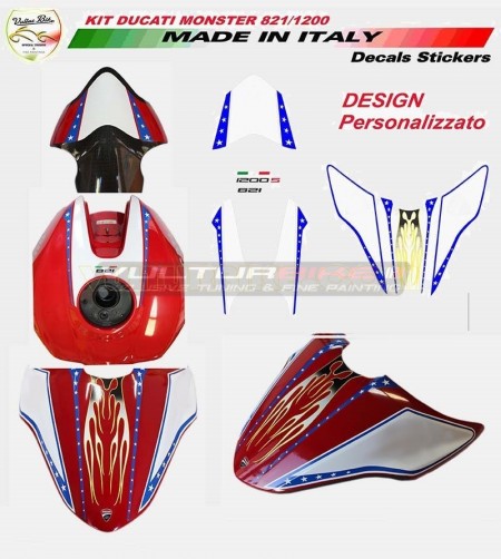 Kit adhésif design personnalisé - Ducati Monster 821/1200