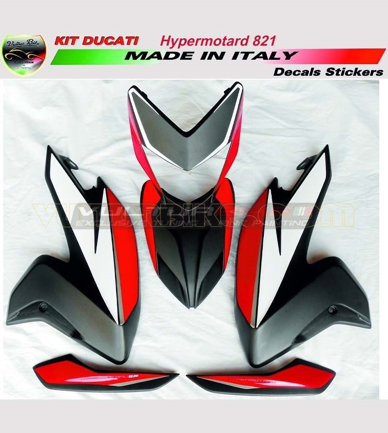 Kit adesivi bianco/rosso/argento - Ducati Hypermotard 821
