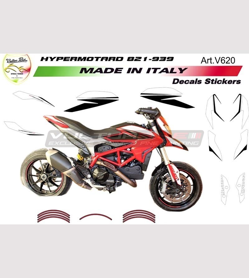 Felgenrandaufkleber SpecialGP Ducati Hyperstrada 821 Weiß Motorrad Komplettset 