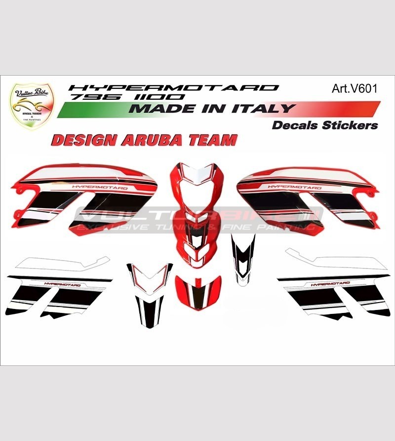 Complete stickers kit Superbike Aruba Team - Ducati Hypermotard 796/1100