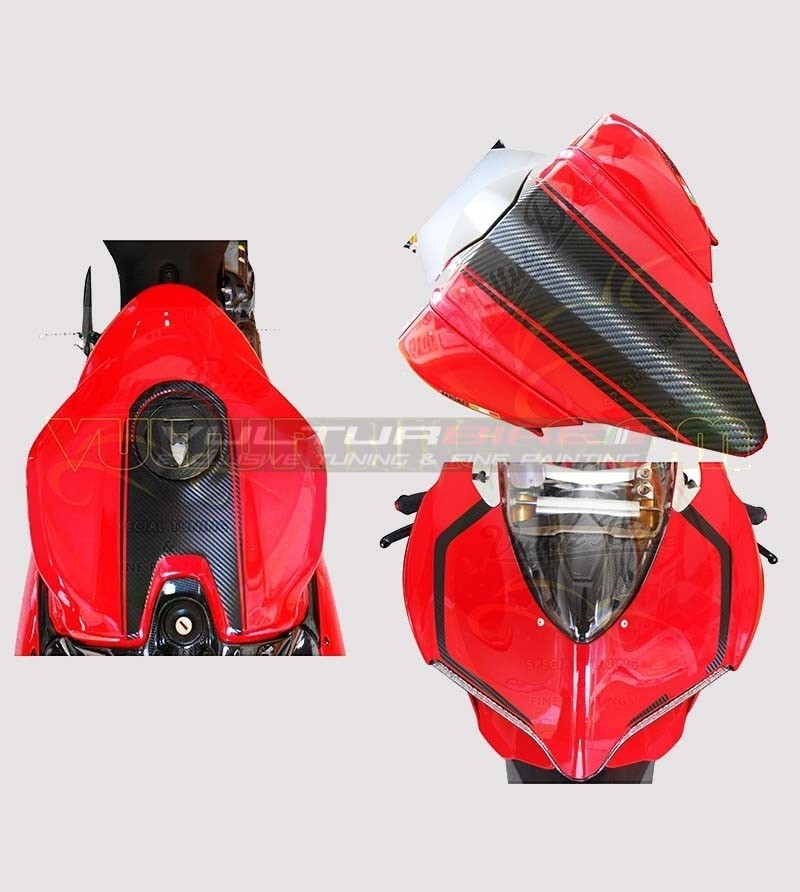 Kit Adesivi Baffi Carene Carbonio 3D - Ducati Panigale 899/1199