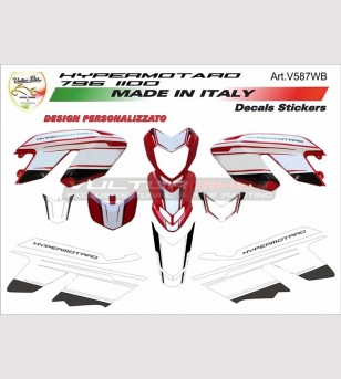 Kit de pegatinas básicas blancas - Ducati Hypermotard 796/1100