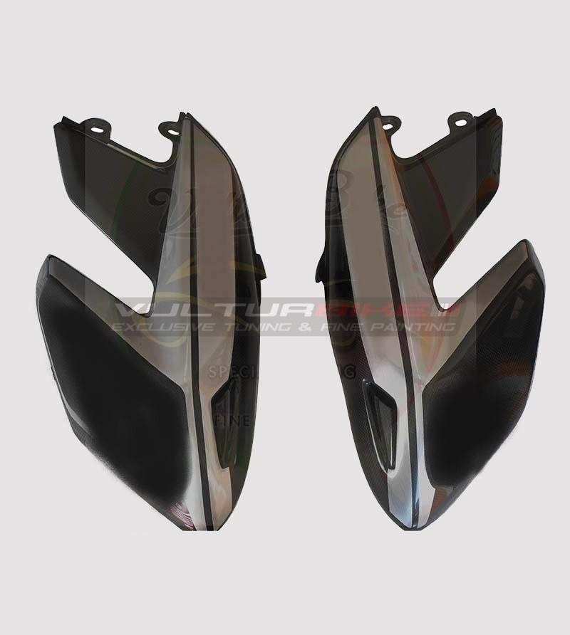 Pegatinas laterales de aluminio cepillado - Ducati Hypermotard 796/1100