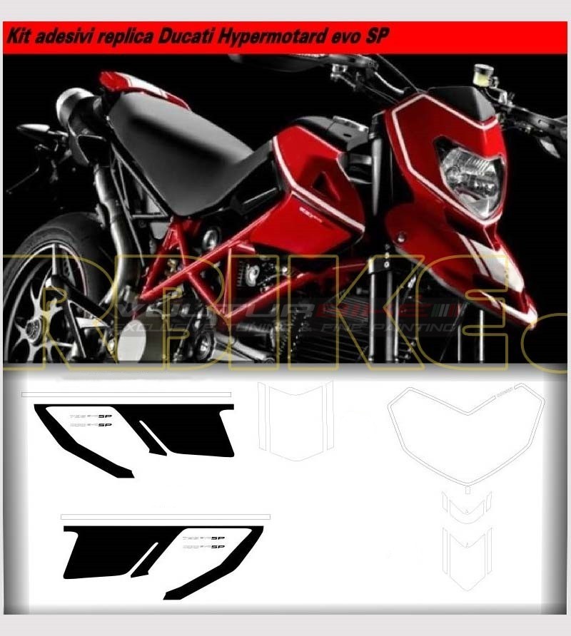 Kit de pegatinas réplica b/r - Ducati Hypermotard 1100/EVO SP