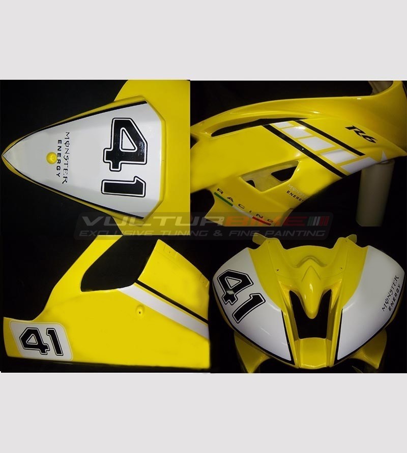 Komplette Racing Design Aufkleber Kit mit Nummer - Yamaha R6