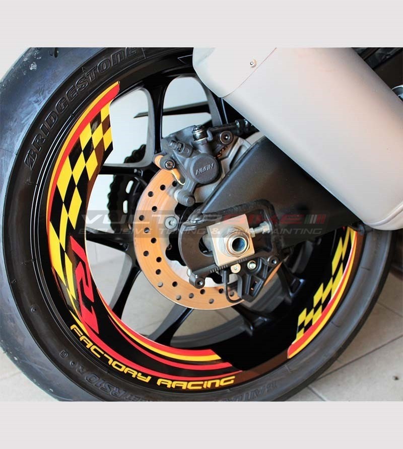 Pegatinas de ruedas de carreras de fábrica - Yamaha R1 / R6